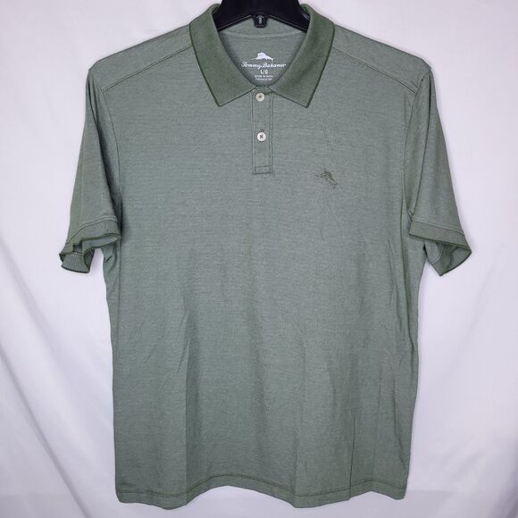 Tommy Bahama Polo Shirt Mens Large Green Cotton - Picture 2 of 12